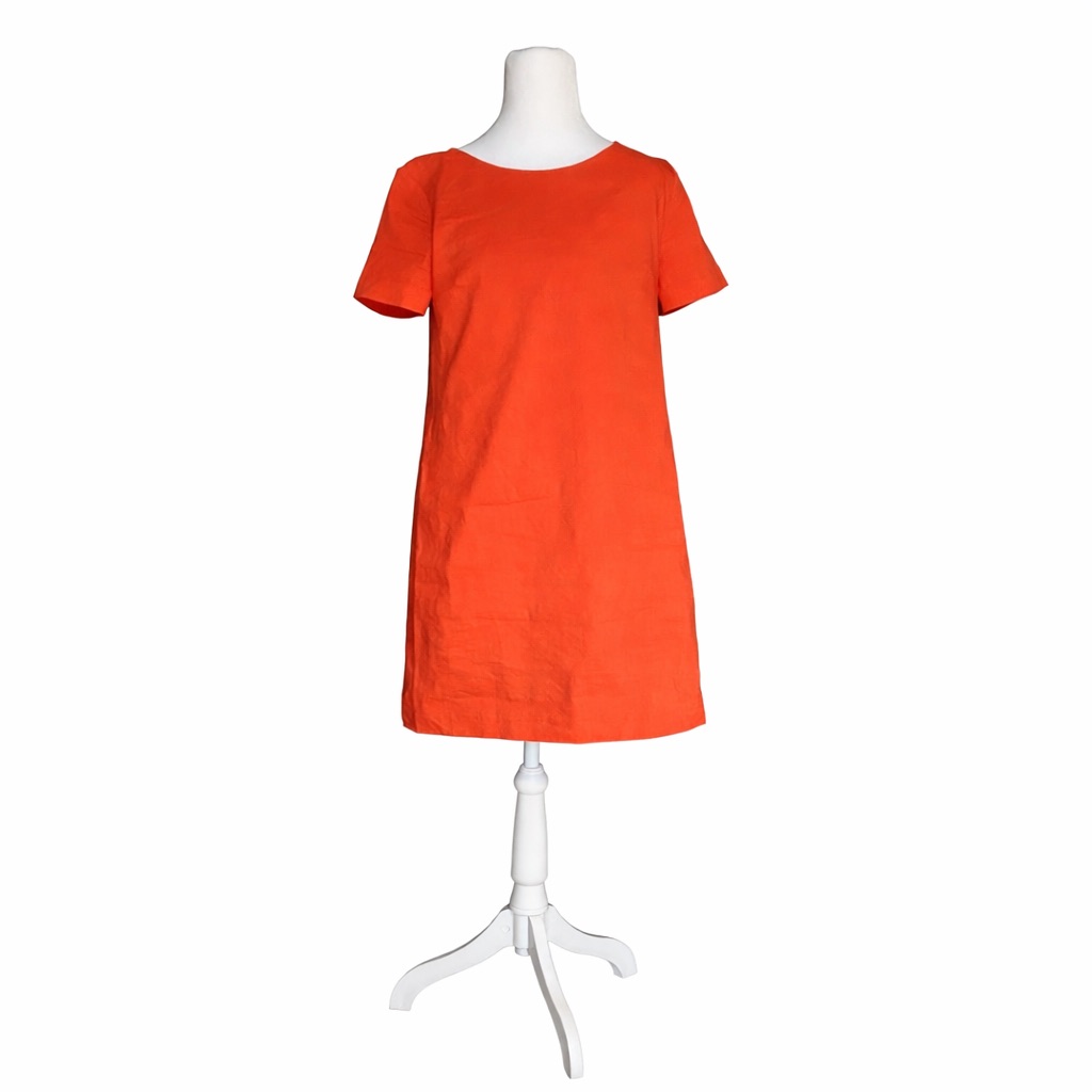 Theory Orange Short Sleeve Shift Dress